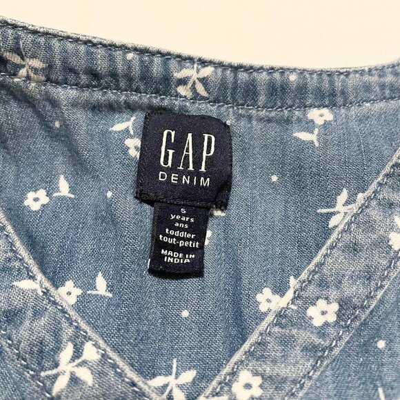 Gap Denim Toddler Floral Romper Girls Size 5 Years - Picture 2 of 16